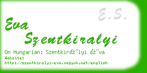 eva szentkiralyi business card